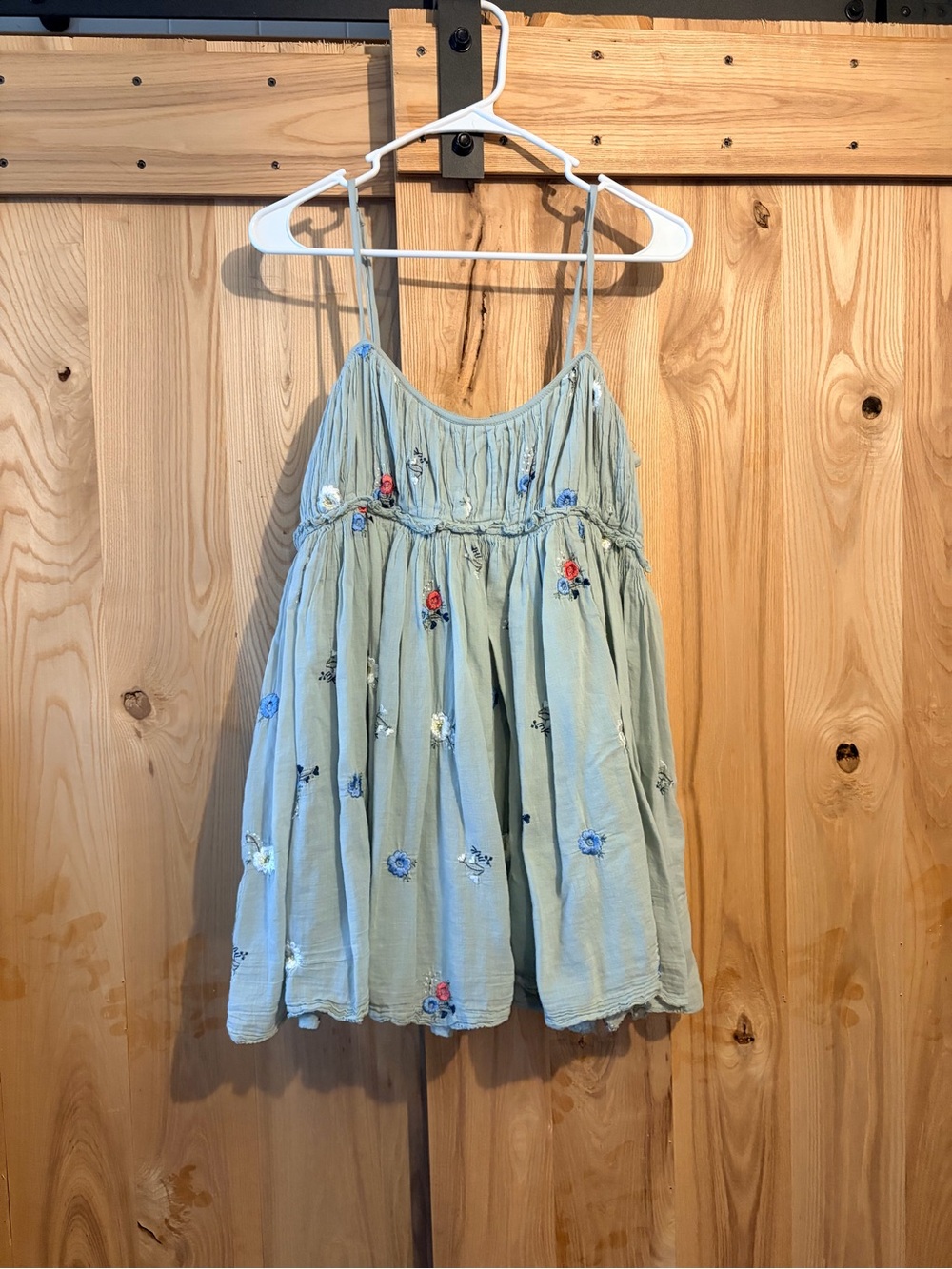 Free People Spaghetti-Strap Embroidered Dress